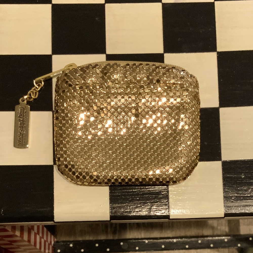 Whiting & Davis gold mesh Coin Purse Vintage Evening